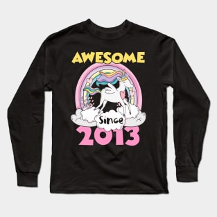 Cute Awesome Unicorn 2013 Funny Gift Pink Long Sleeve T-Shirt